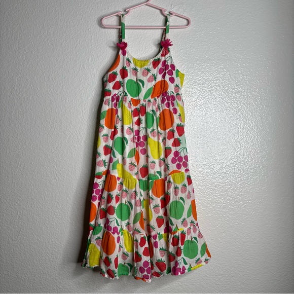 Mini Boden Other - Mini Boden Girls Tiered Tassel Dress in Multi Tutti Fruitti size 8-9Y
